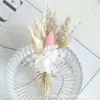 Ramo Mini de Flores Secas Transfronterizo de 12 cm, Flores Reales, Rosas, Gypsophila, Regalo, Ramillete, Decoración de Coche, Decoración Hecha a Mano