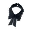 1 pieza de cuello falso con lazo bordado soluble en agua informal de encaje hueco para otoño e invierno en blanco y negro, pieza pequeña