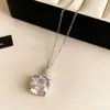 Collar de Flor de Circonia Ovalado Estilo Corte Francés Cadena para Clavícula Personalizado Lujo Ligero Gama Alta Venta al por Mayor