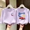 Roupas de Outono para Crianças 2026 Novo Estilo Camiseta de Manga Longa para Meninos Algodão Puro Camada Base Crianças Médias e Grandes Primavera e Outono Blusa de Gola Redonda Tendência