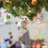 Nuevo árbol de Navidad de Amazon, lindo colgante de perro, decoración navideña, colgante plano de acrílico, decoración del hogar