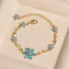 Bestseller transfronterizo: Pulsera linda y dulce estilo pastoral con diseños de corazón y flor, perfecta como regalo del Día de San Valentín para usar en capas