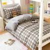 Juego de tres piezas de algodón puro estilo Ins para dormitorio de estudiante con estampado, sábana bajera y sábana encimera de algodón para cama individual de dormitorio, alta calidad y atractivo