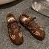 Tênis de treino alemães retrô com estampa de leopardo para mulheres, nova coleção de outono 2026, tênis casuais baixos, super modernos e versáteis, perfeitos para estudantes, semelhantes ao estilo "Forrest Gump"