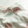 2026 Versión Coreana Primavera y Otoño Conjunto de Ropa para el Hogar Elástica de Algodón para Bebé Niña Conjunto de Dos Piezas con Corazón, Puntos y Borde Denso para Bebés y Niños Pequeños