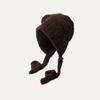 Gorro de invierno cálido y esponjoso con forma de oso para mujer, nuevo gorro de lana pequeño que combina con todo, gorro de punto con protección para las orejas y cabeza grande.