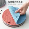 Almohadilla Aislante Posavasos Individual de Mesa Almohadilla de Silicona Ventas Transfronterizas Almohadilla Aislante de Silicona Nido de Abeja Redonda Soporte para Olla Almohadilla para Tazón Almohadilla para Mesa de Comedor