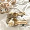 Sandálias de Salto Agulha Abertas Estilo Chinês Rosa Seco 6cm para Mulheres, Novas Sandálias Retrô de Verão para Exterior