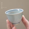 Taza de Té Gai de Tres Talentos de Doble Línea Pintada a Mano Verde Antiguo Taza de Té de Cerámica Doméstica Taza Maestra Juego de Té Kung Fu Taza de Té Pequeña Taza de Degustación