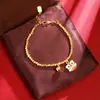 Tide Nacional Vietnã Pulseira de Ouro com Areia Retrô Leão com Pingente de Óleo Sino Despertador Pulseira Feminina Luxo Leve Não Cai por Longo Tempo Pulseira Primeira Joia Atacado