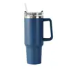 Copo Térmico de Aço Inoxidável 304 Transfronteiriço 40oz Grande Capacidade Copo de Gelo Portátil para Exterior com Canudo Copo para Carro Atacado