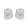 Pendientes de Diseñador Dulces Huecos con Rosa Tallada Retorcida, Simples y Lujosos con un Toque de Alta Gama, Pendientes Versátiles Exquisitos y Elegantes