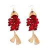 Pendientes de Borla de Concha Koi Estilo Vacaciones en la Costa Pendientes de Moda Elegantes Lujo Ligero Pendientes de Gama Alta Venta al por Mayor