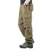 Calça Casual de Algodão Puro Transfronteiriça Calças Largas Masculinas Macacão Grosso Calças Retas Finas Calças Camufladas Masculinas