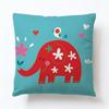 Funda de almohada de lino con animal de dibujos animados lindo elefante suministro de fabricantes de plataforma transfronteriza funda de cojín para coche sofá