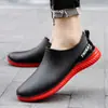 Botas de Lluvia Bajas para Hombre, Caña Corta de Verano Antideslizantes Impermeables Botas de Trabajo de Chef Forradas de Lana Resistentes al Desgaste para Obra Zapatos de Goma Ligeros