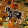 Pendente Decorativo de Cavalo Galopante Dourado Lindo Transfronteiriço Acrílico Presente de Feriado Chaveiro de Mochila