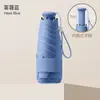 Mango Retráctil Paraguas Mini Ultraligero Doble Uso Sol y Lluvia Protector Solar Anti-UV Plegable Pegamento Negro Sombrilla para Mujer