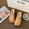 Bailarinas Baotou para Mujer Nuevas de Verano Ropa de Exterior Moda Rombo Cuadrado Slip-On Slip-Ons Planas Sandalias Casuales