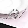Selección de Arte Tesoro de la Suerte Roto Varios Dos Anillos de Plata Moda para Mujer Combinación Perfecta Cortado Irregular Cuadrado Pequeño Tridimensional Anillo para el Dedo