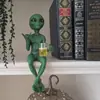 [Superventas Transfronterizo] Adornos de Resina de Extraterrestres Ovni Decoración de Jardín Interior y Exterior Estatuillas Pequeñas Decoración del Hogar