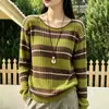 Suéter de Tricô Fino com Gola Redonda Lisa e Recortes para Mulheres, Coleção Primavera/Outono 2026, Manga Longa, Modelagem Solta Emagrecedora, Top Base
