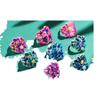 Anillo de flor azul quemado esmaltado para mujer, flor de durazno, loto, osmanthus, estilo étnico, artístico, retro, boca abierta, ajustable para mujer