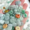 Hebilla de jade de colores de 12,5-13 mm, accesorios tejidos, jade de Myanmar, artículos de jade, piezas de jade, artesanías de jade