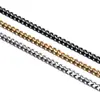 Acero inoxidable europeo y americano hip-hop seis caras pulido cadena cubana collar pulsera acero de titanio gruesa cadena para suéter de hombre con cadena al por mayor