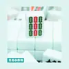 Set de Mahjong de Viaje Portátil de Jade de 24 mm, Ajedrez y Juegos de Cartas de Bolsillo, Uso en Casa, Manivela Manual, Mahjong Pequeño de Melamina Jade para Dormitorio