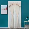 Cortina de Puerta Mosquitera para Entrada de Baño en Stock, Cortina Divisoria con Barra Telescópica sin Taladro, Cortina Visillo de Encaje, Cortina de Puerta para Dormitorio