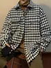 Chaqueta de Lana Pied de Poule para Hombre Primavera y Otoño Retro Americano Holgada Moderna Ropa de Primavera y Otoño Chaqueta Estilo Chanel