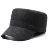 Chapéu dos homens novos homens high-end chapéu casual embutido protetores de ouvido outono e inverno quente de vedação traseira pontiagudo cap flat top hat