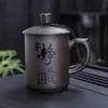 Caneca de Chá para Escritório de Areia Roxa Mineral Original com Gravação, Caneca de Água Grande Personalizada com Tampa, Xícara de Chá, Caneca de Cerâmica, Personalizada