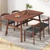 Mesa de Jantar Moderna Simples Comercial para Casa Apartamento Pequeno Conjunto de Mesa e Cadeiras de Jantar Mesa de Jantar de Lazer Econômica Mesa e Cadeiras Retangulares