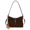 Bolsa de camurça vintage 2026 feminina luxo leve ombro axila transversal outono bolsa de mão nova moda coreana requintada