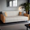 Sofá Cama Plegable Multifuncional Sofá de Arte en Cuero para Sala de Estar de Apartamento Pequeño Popular 2024 Sofá Doble para Apartamento de Alquiler