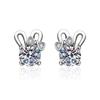 Aretes de Moissanita Simulada de Transmisión en Vivo para Mujer Ins Corazón Aguja de Plata Esterlina S925 Zirconia Seis Garras Aretes de Moissanita