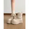 Botas de Neve Brancas de Veludo com Solado Grosso para Mulheres 2025 Novo Inverno Quente Roupa Externa Sapatos de Algodão Birkenstock