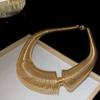 Collar de resorte de metal transfronterizo, diseño de personalidad exagerada europea y americana, cadena de clavícula con sentido del temperamento de moda, collar de alta calidad para mujeres