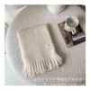 Estilo Coreano Proteção Quente para o Pescoço Etiqueta de Pano Lenço Estilo Ocidental Simples Lenço Macio e Sedoso com Franjas Infantis Inverno Novo Estilo Meninos e Meninas