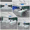 Console de Controle de Centro de Comando em Forma de Arco Console de Operação de Monitoramento Console de Despacho Mesa de Conferência de Comando com Pintura Assada Inspirada em Tecnologia