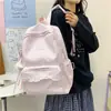 Mochila de alta aparência estilo ins coreano estilo faculdade com bolinhas, mochila fofa de duas alças para estudantes do ensino médio, nova mochila estilo campus