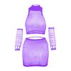 Ropa interior sexy comercio exterior europeo y americano hueca ajustada malla sexy manga larga perspectiva falda cadera uniforme tentación w629