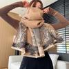 2023 Inverno novo cachecol de cashmere feminino artístico estilo de luxo leve Jiangnan cachecol jacquard forrado de lã xale quente