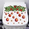 Yeon Jia Nuevo Comercio Exterior Transfronterizo Bola Colgante de Hoja Navideña Pegatinas para Inodoro Pegatinas de Pared Tapa de Inodoro Pegatinas Decorativas para Tanque de Agua