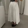 Foto real de la nueva falda plisada de cintura alta elástica de línea A para mujer de alta gama, estilo coreano Dongdaemun, otoño 2026