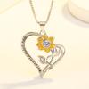 Collar con colgante de girasol de flores transfronterizo, girasol con doble inscripción YOU ARE MY SUNSHINE