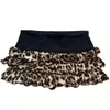 Amazon Verão Cintura Elástica Nova Moda Y2K Hot Girl Tendência Estampa de Leopardo Mini Saia em Camadas Feminina Atacado