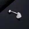 Pendente de Coração com Asa de Zircônia Transfronteiriço Mais Vendido, Piercing de Umbigo com Pingente de Franja para Mulheres, Piercing de Umbigo Tendência e Fashion
